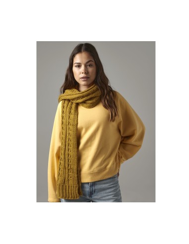 B-B499-Cable Knit Melange Scarf